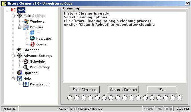 Screenshot of History Cleaner- Free Version
